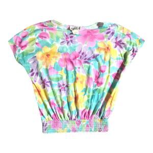 Women's Teddy Floral Top, Pastel Colors, Size Medium